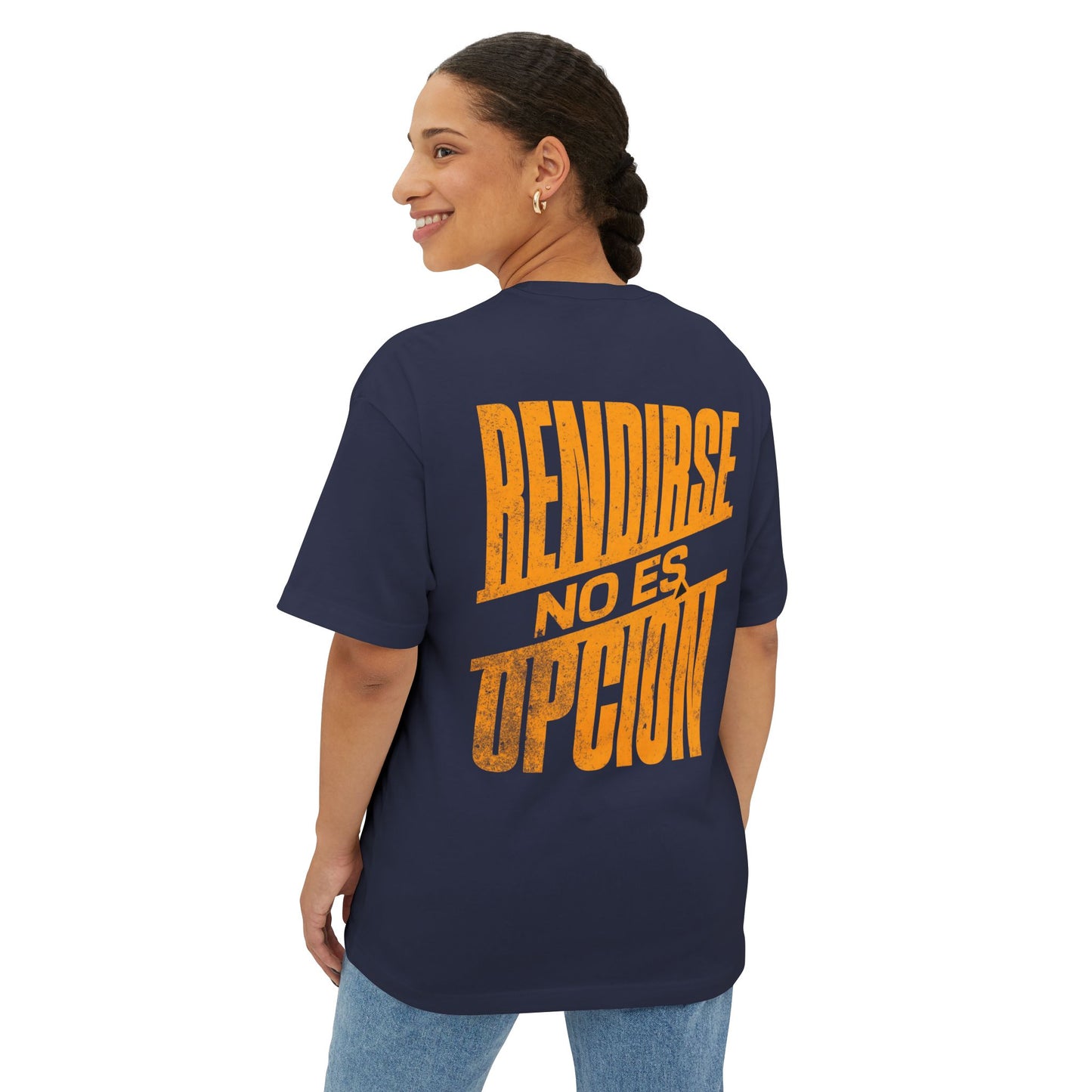 Rendirse No Es Opción Tee — Oversized Boxy Spanish Faith Graphic T-Shirt (Jeremías 29:11)